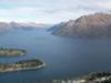 Views over Queenstown from the top of the skyline gondola 