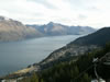 Views over Queenstown from the top of the skyline gondola 