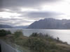 Driving past, and stopping on the side of, Lake Hawea 